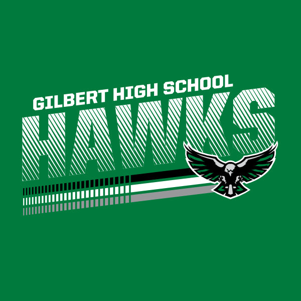 Athletic stripe hawk mascot school spiritwear design template for school apparel