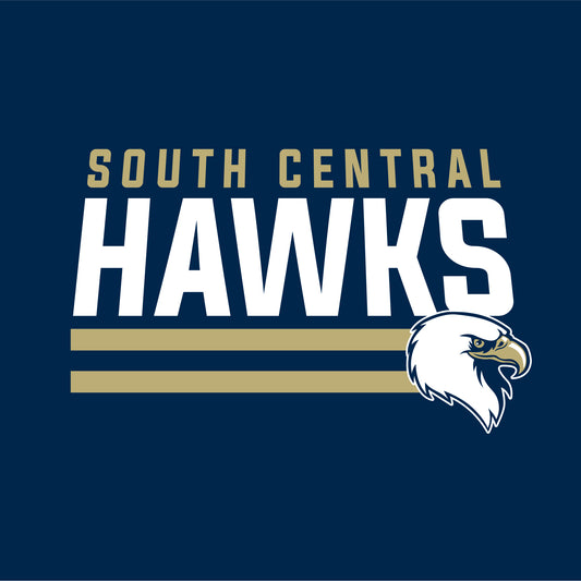 Bold typography hawk mascot school spiritwear design template for school apparel