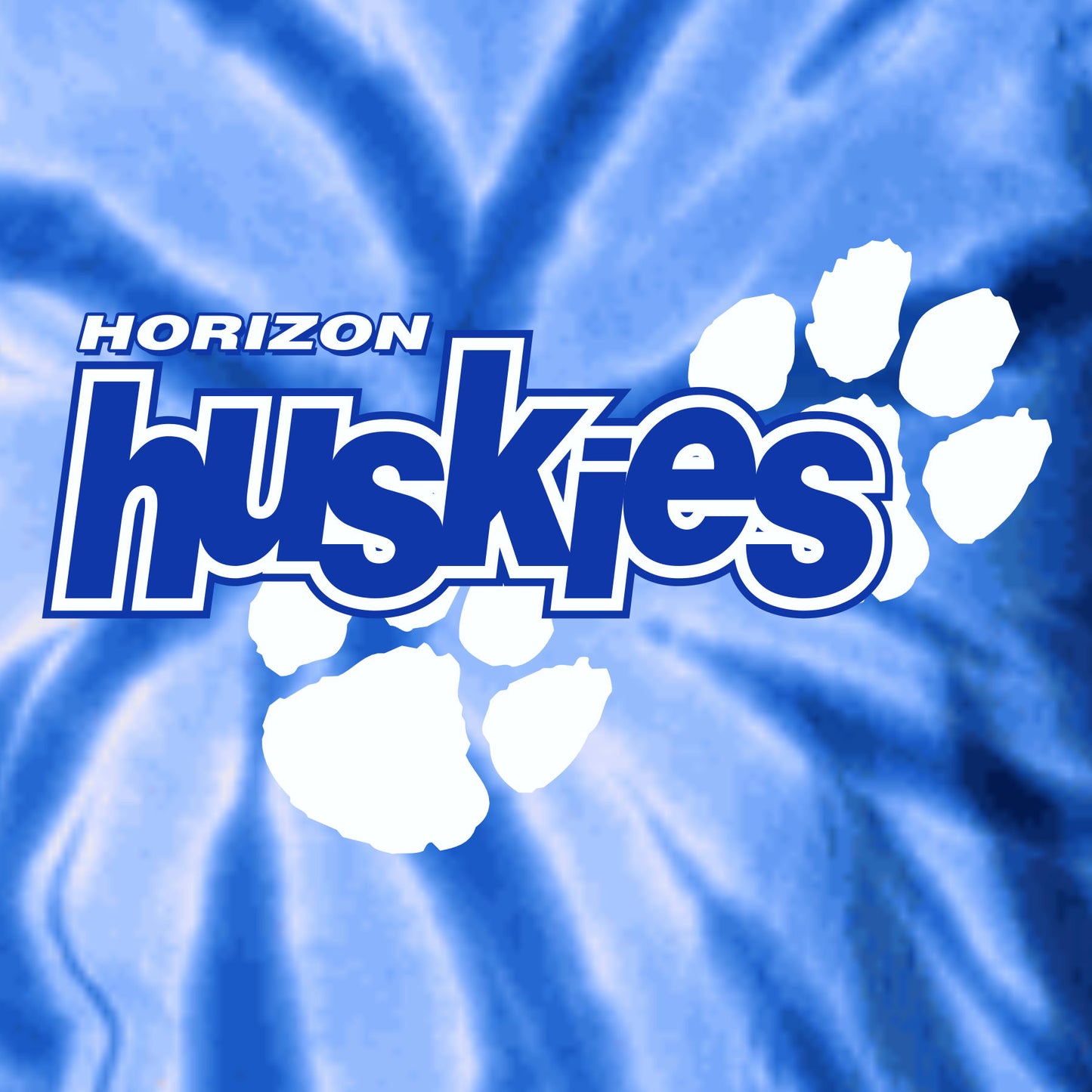 Tie dye husky mascot school spiritwear design template for school spiritwear