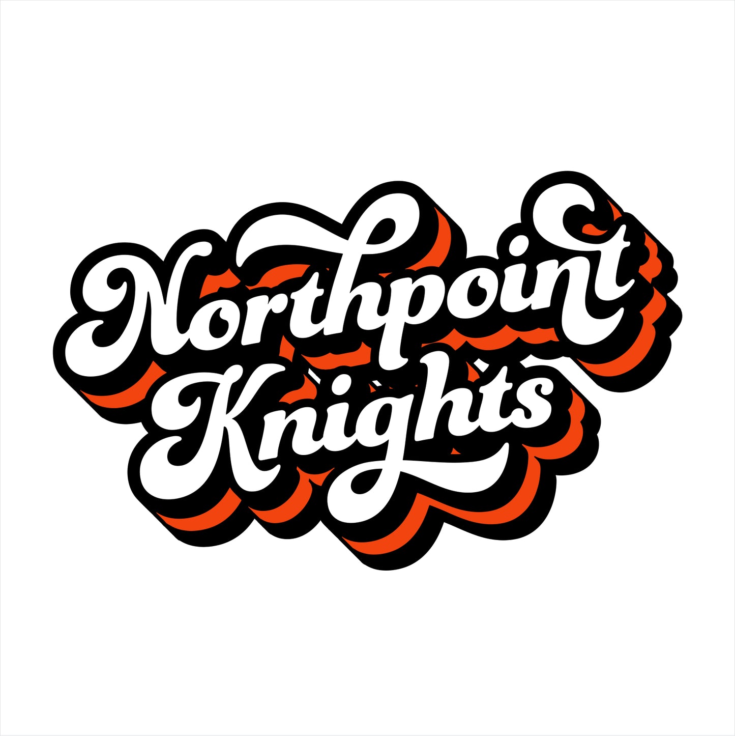 Script typography knight mascot school spiritwear design template for fan apparel