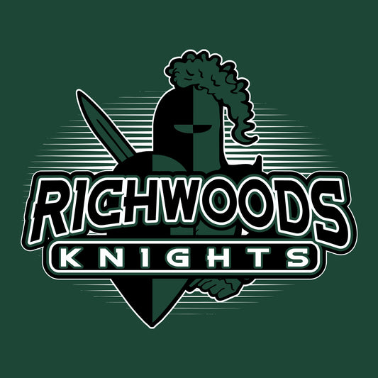 Knight mascot shield style school spiritwear design template for school apparel