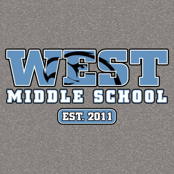 Stacked text middle school spiritwear design template for school apparel