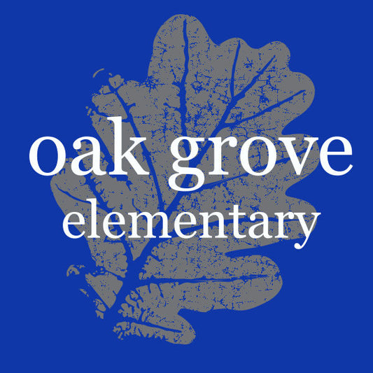 Minimalist oak leaf school spiritwear design template for elementary apparel