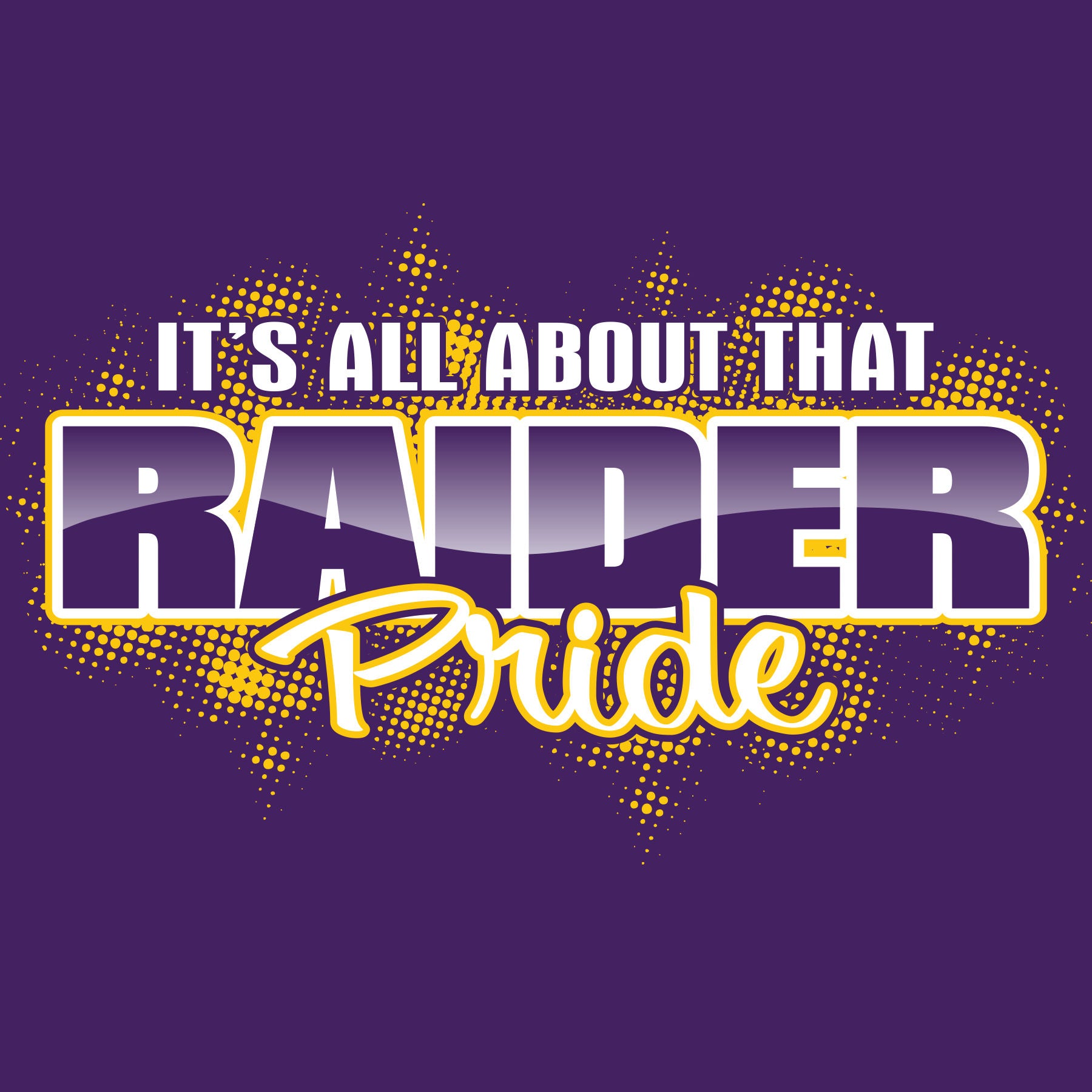 Raider pride typography school spiritwear design template for fan apparel