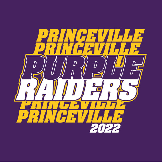 Stacked typography raider mascot school spiritwear design template for fan apparel