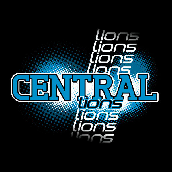 School spiritwear design featuring layered typography and mascot branding