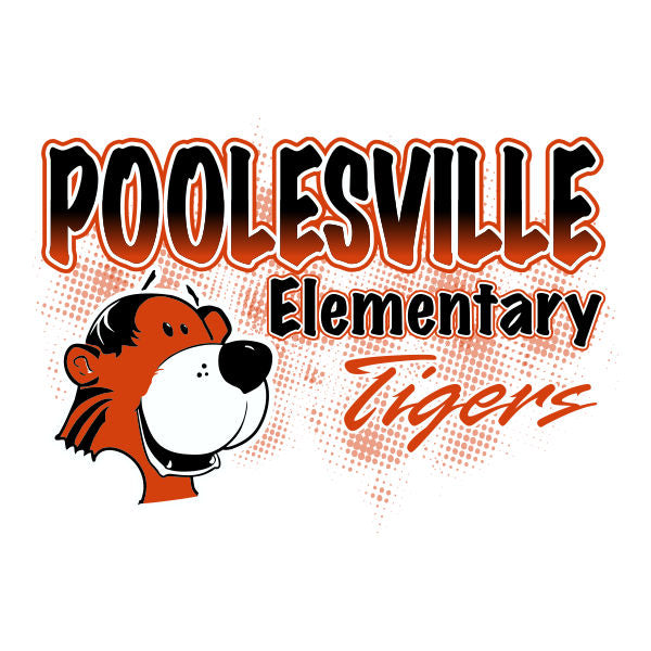 Tiger mascot graphic school spiritwear design template for elementary school apparel