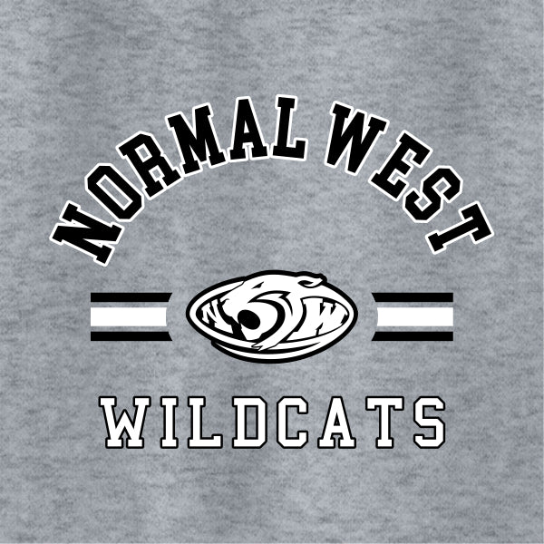 Athletic stripe wildcat mascot school spiritwear design template for custom apparel
