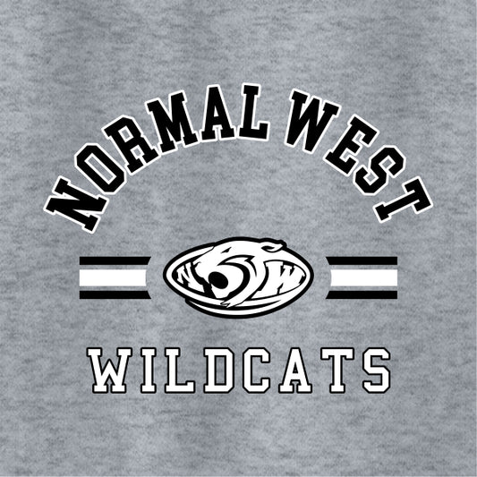 Athletic stripe wildcat mascot school spiritwear design template for custom apparel
