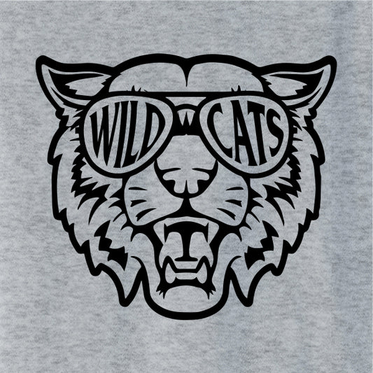 Wildcat mascot head school spiritwear design template for custom school apparel
