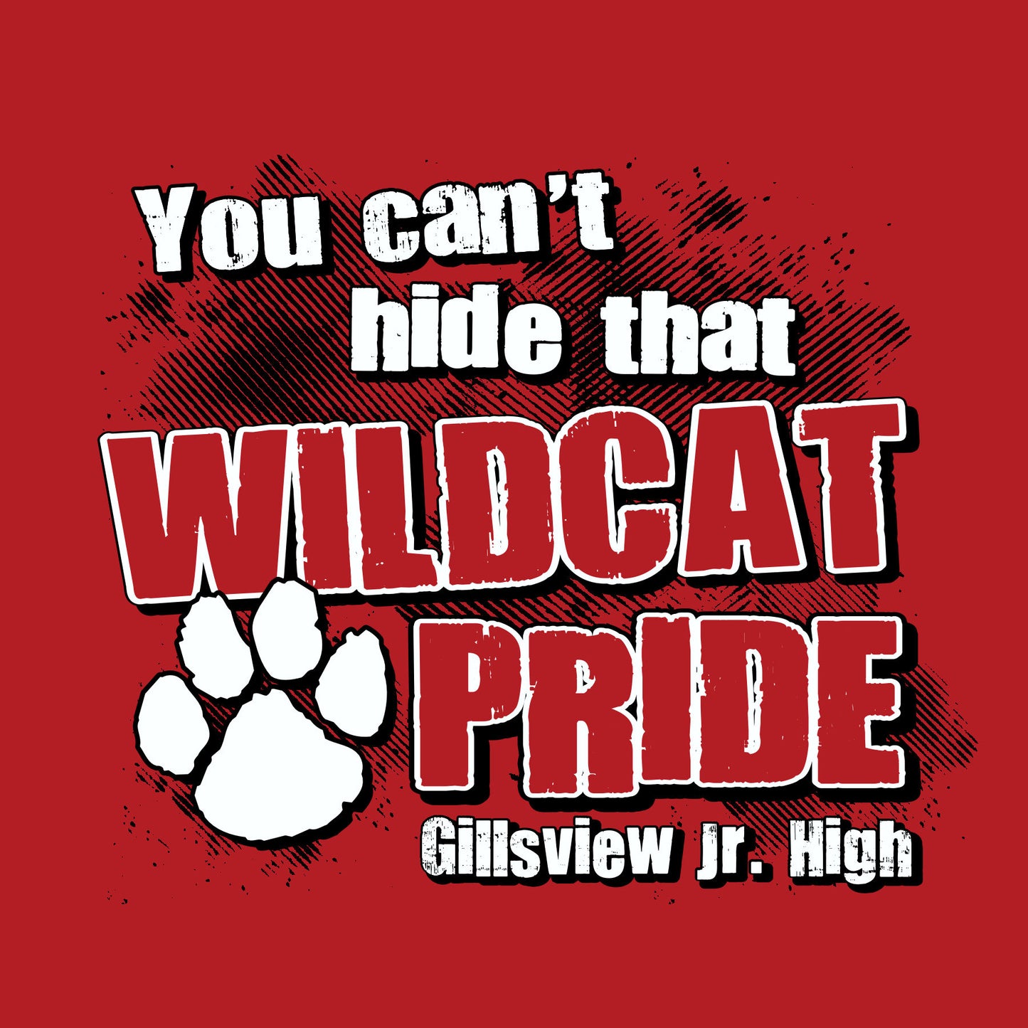 Wildcat pride slogan school spiritwear design template for junior high apparel
